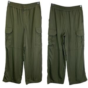 Marled Green Cargo Pull On straight leg Pants Size S, stylish, casual, versatile